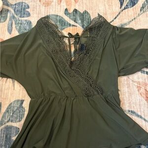 Daytrip Olive Green Lace Blouse